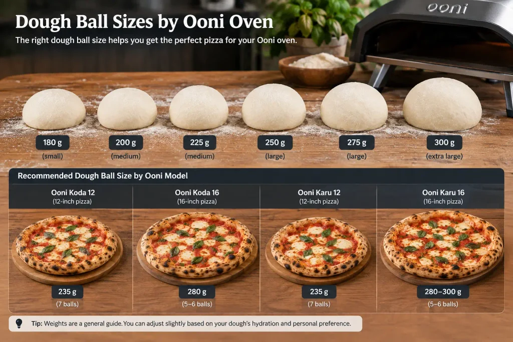Ooni pizza dough ball sizes