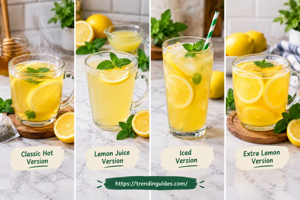 Four homemade lemon tea variations