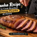 Sliced picanha steak with a crispy fat cap