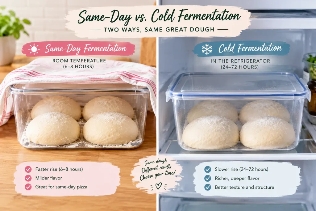 Neapolitan dough during cold fermentation