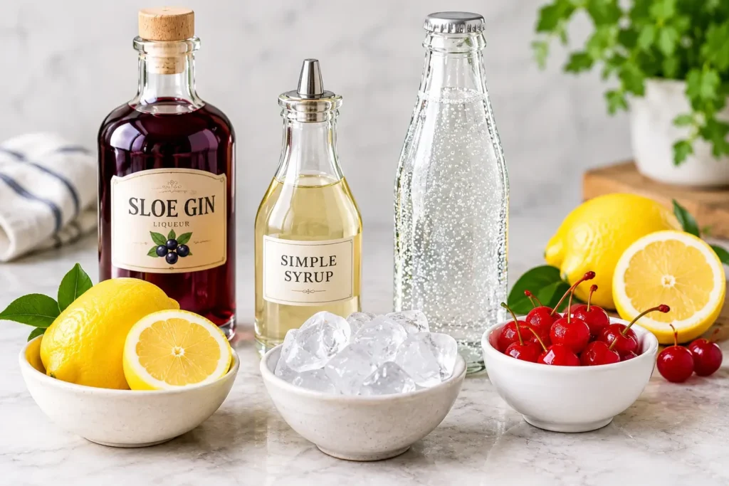 Sloe Gin Fizz Ingredients