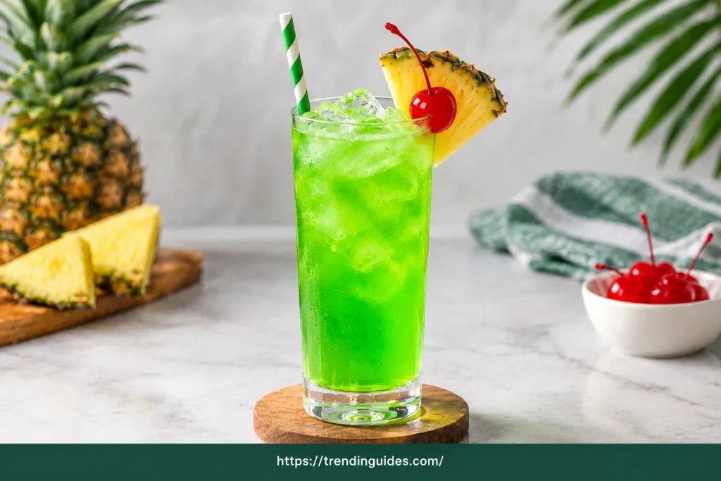 Liquid marijuana cocktail with pineapple