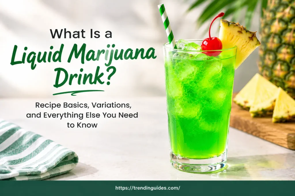 Liquid marijuana drink with pineapple garnish