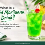 Liquid marijuana drink with pineapple garnish
