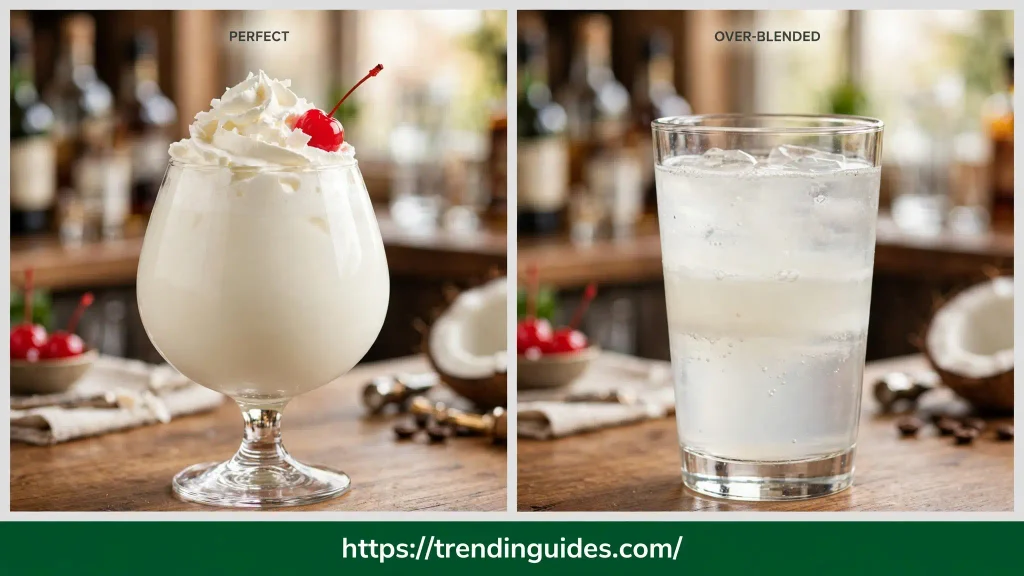 Perfect thick White Dove cocktail vs thin over-blended watery version