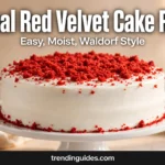 Original red velvet cake with white ermine frosting and red crumbs